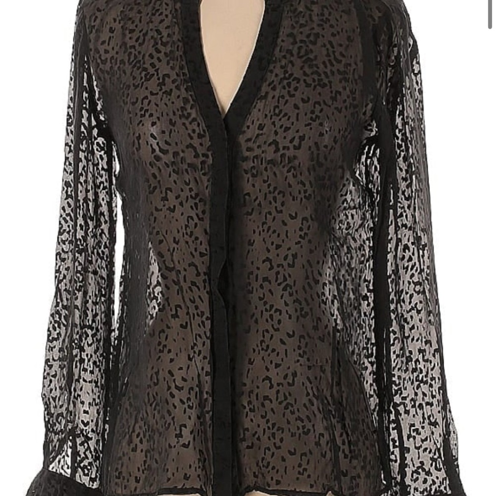 THEORY Elegant Black Sheer Women's Top Size Medium